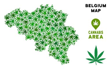 Vektör esrar kompozisyon Belçika Haritası