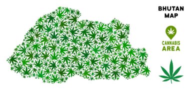 Vektör esrar kompozisyon Bhutan Haritası