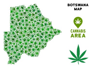 Vektör esrar kompozisyon Botsvana Haritası