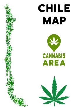 Vektör esrar mozaik Şili Haritası