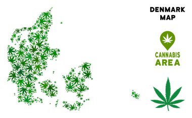 Vektör esrar kompozisyon Danimarka harita