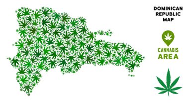 Vektör esrar kompozisyon Dominik Cumhuriyeti Haritası