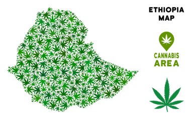 Vektör esrar mozaik Etiyopya Haritası