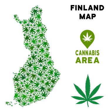 Vektör esrar kompozisyon Finlandiya Haritası