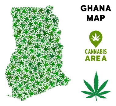 Vektör esrar kompozisyon Gana harita