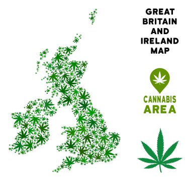 Vektör esrar kolaj Büyük Britanya ve İrlanda Haritası