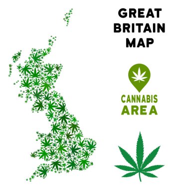 Vektör esrar kompozisyon Büyük Britanya harita