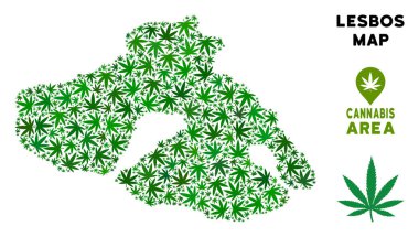 Vektör esrar kolaj Yunan Midilli (ada) harita