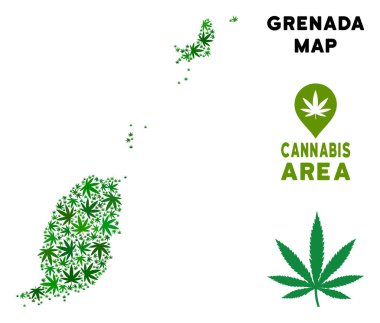 Vektör esrar mozaik Grenada harita