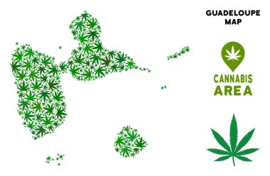 Vektör esrar kolaj Guadeloupe harita