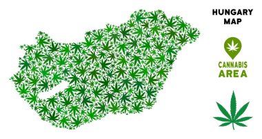 Vektör esrar mozaik Macaristan Haritası