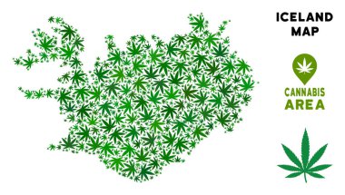 Vektör esrar kolaj İzlanda Haritası
