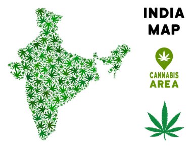 Vektör esrar kolaj Hindistan harita