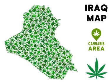 Vektör esrar kompozisyon Irak Haritası