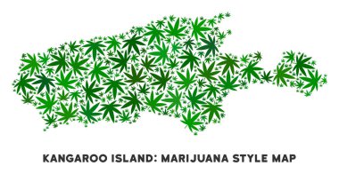 Vektör esrar mozaik Kanguru Adası Haritası