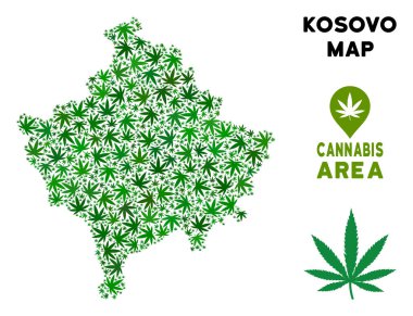 Vektör esrar kolaj Kosova Haritası