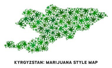 Vektör esrar mozaik Kırgızistan Haritası