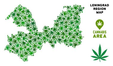 Vektör esrar kompozisyon Leningrad Oblast harita