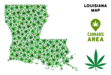 Vektör esrar mozaik Louisiana Devlet harita