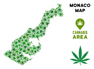 Vektör esrar mozaik Monako Haritası