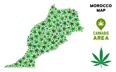 Vektör esrar mozaik Fas Haritası