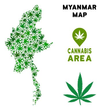 Vektör esrar kolaj Myanmar Haritası