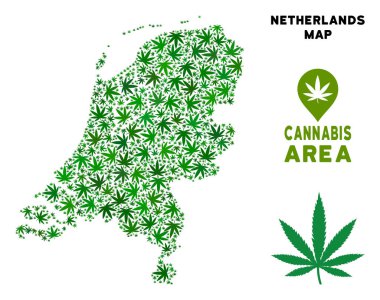 Vektör esrar mozaik Hollanda Haritası