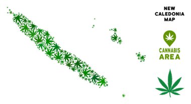 Vektör esrar mozaik Yeni Kaledonya Adaları Haritası