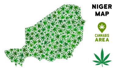 Vektör esrar kompozisyon Nijer Haritası