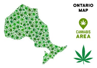 Vektör esrar mozaik Ontario Eyaleti harita