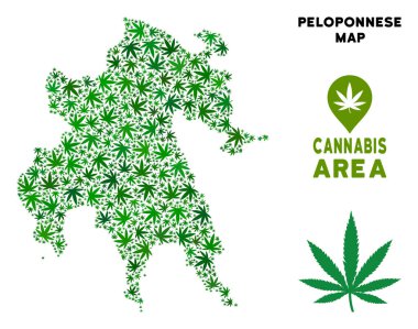 Vektör esrar mozaik Mora Yarımadası Haritası