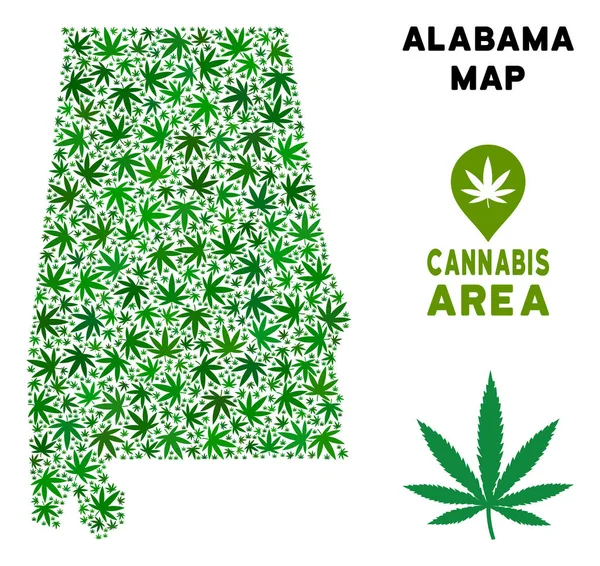 Vektör esrar kompozisyon Alabama Eyalet harita