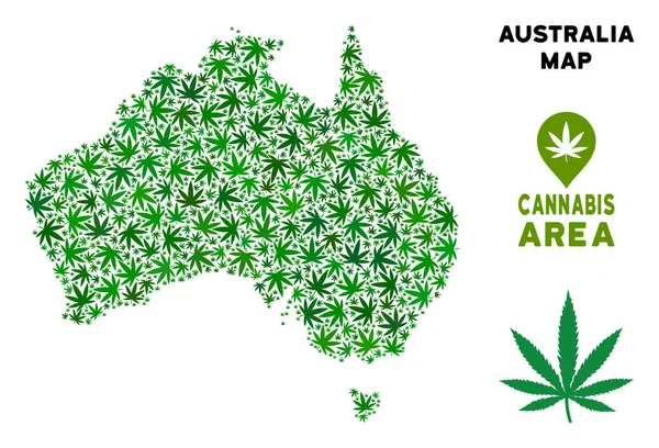 Vektör esrar kompozisyon Avustralya harita