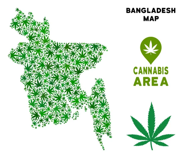Vektör esrar mozaik Bangladeş Haritası — Stok Vektör