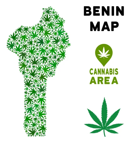 Vektör esrar kompozisyon Benin Haritası