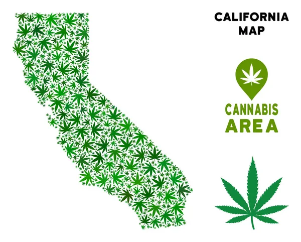 Vektör esrar kompozisyon California harita