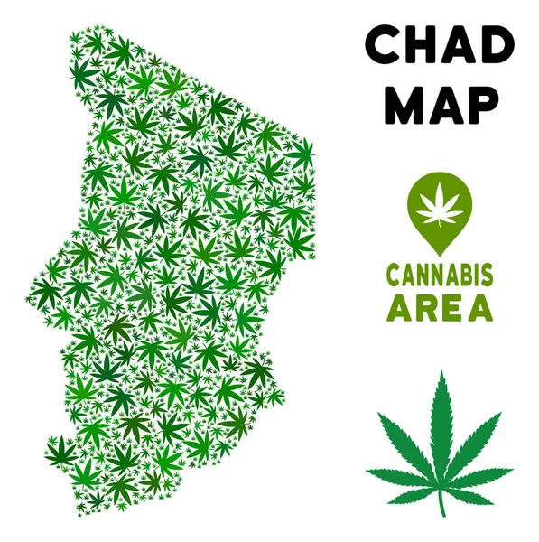 Vektör esrar mozaik Çad Haritası