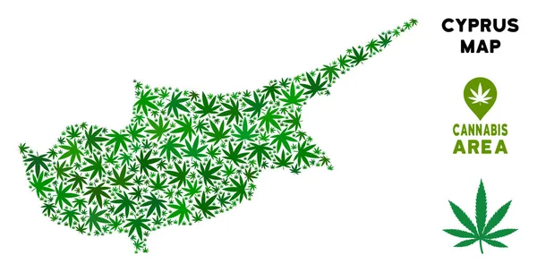 Vektör esrar mozaik Kıbrıs ada Haritası