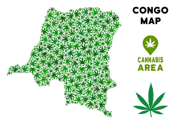 Vektör esrar mozaik Demokratik Cumhuriyeti Kongo Haritası