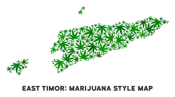 Vektör esrar mozaik Doğu Timor Haritası