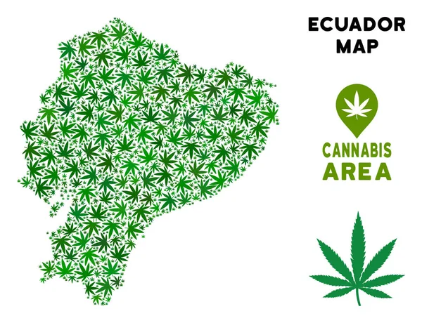 Vektör esrar mozaik Ekvador Haritası