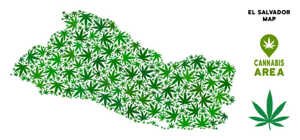 Vektör esrar kompozisyon El Salvador Haritası