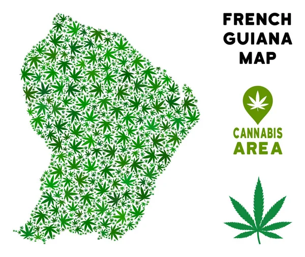 Vektör esrar mozaik Fransız Guyanası Haritası