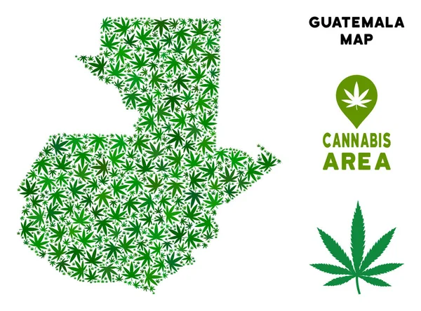 Vektör esrar mozaik Guatemala Haritası