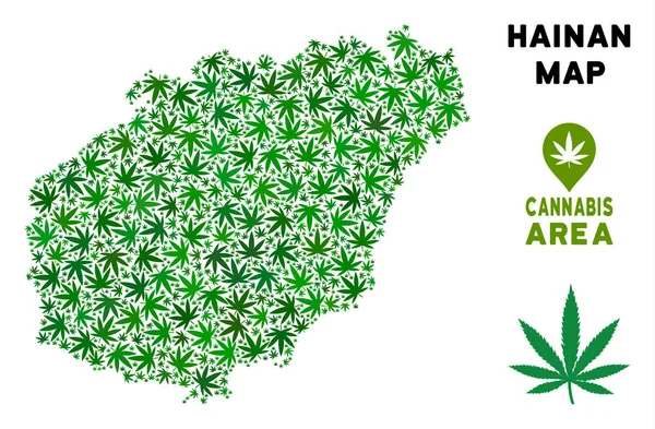 Vektör esrar kompozisyon Hainan Adası Haritası