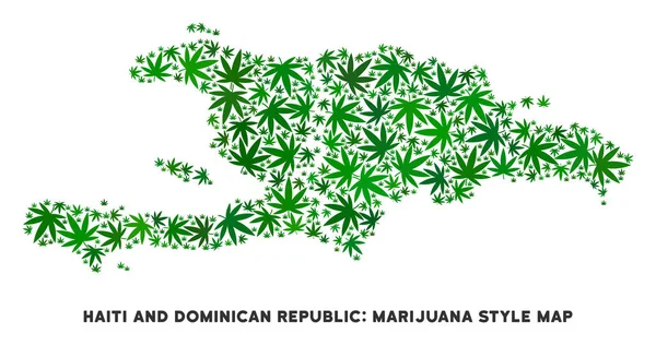 Vektör esrar kolaj Haiti ve Dominik Cumhuriyeti Haritası