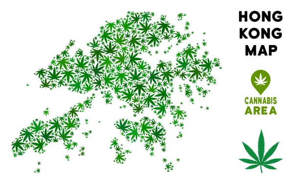 Vektör esrar mozaik Hong Kong harita