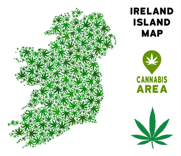 Vektör esrar mozaik İrlanda ada Haritası