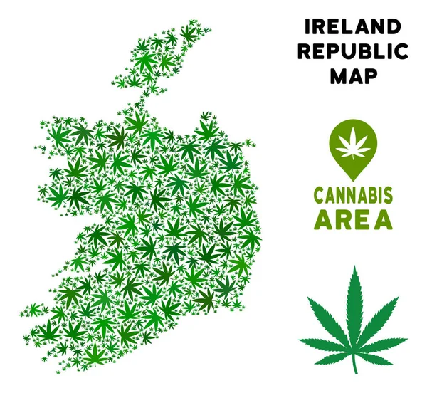 Vektör esrar kompozisyon İrlanda Cumhuriyeti harita