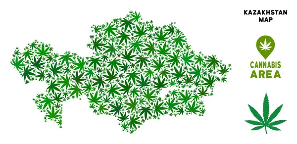 Vektör esrar kompozisyon Kazakistan Haritası